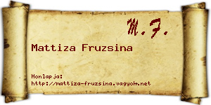 Mattiza Fruzsina névjegykártya